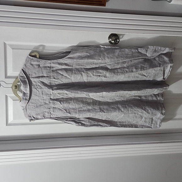 Tahara 100% Linen Shirt Dress Beach Safari Lagenloon Gray Boho - Picture 4 of 8